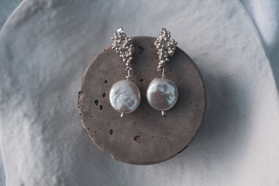 Barnacle and Pearl Earrings | Sterling silver - MILLY MAUNDER