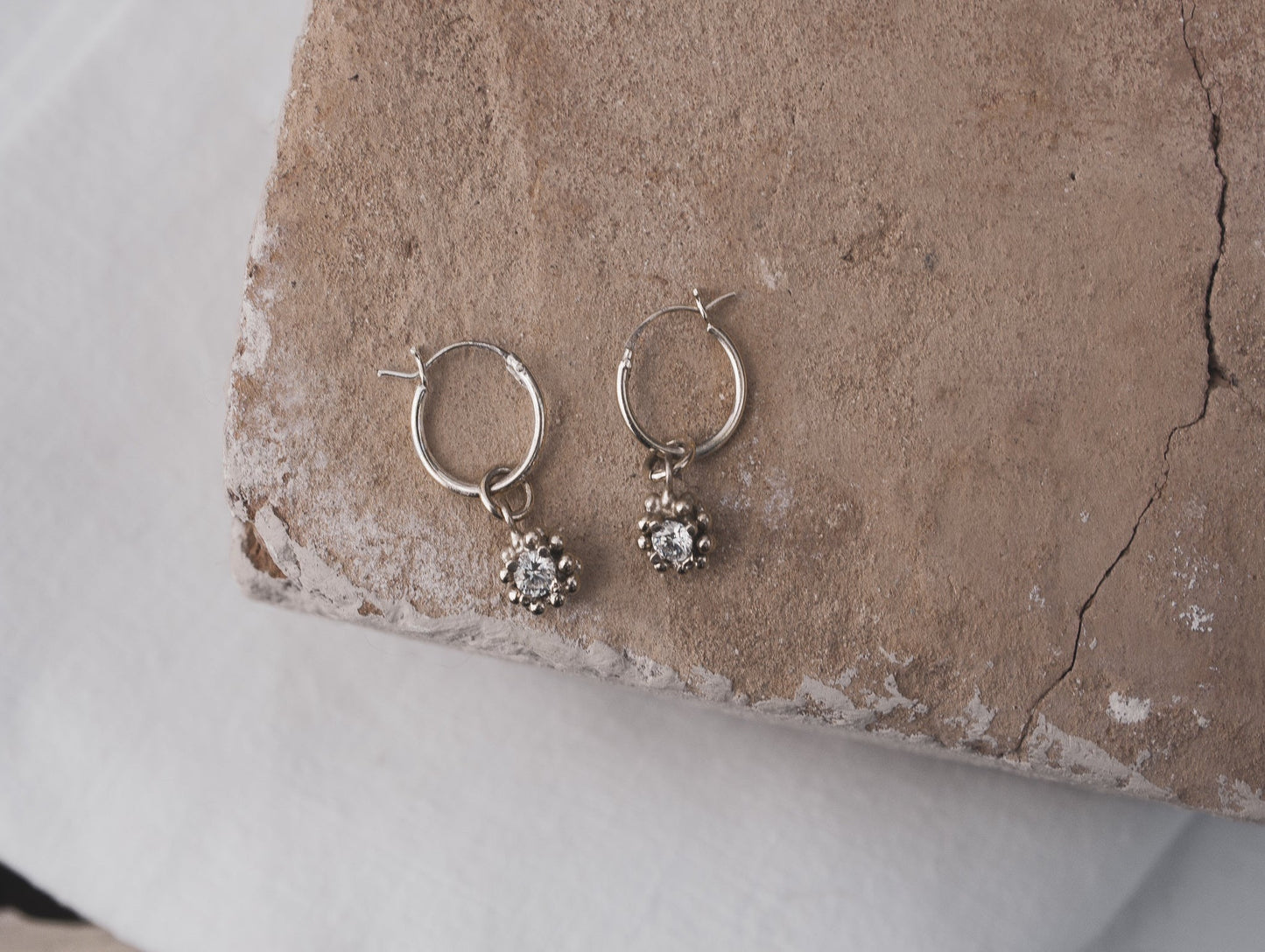 Cz Granulation Huggies | Sterling Silver - MILLY MAUNDER