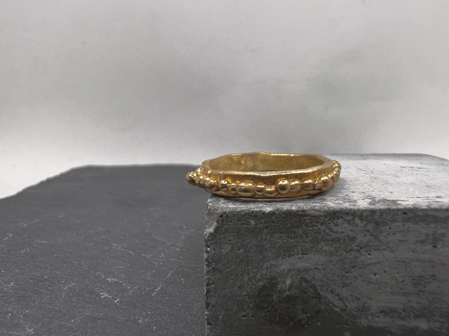 Rustic Beaded Ring | Gold Plated - MILLY MAUNDER