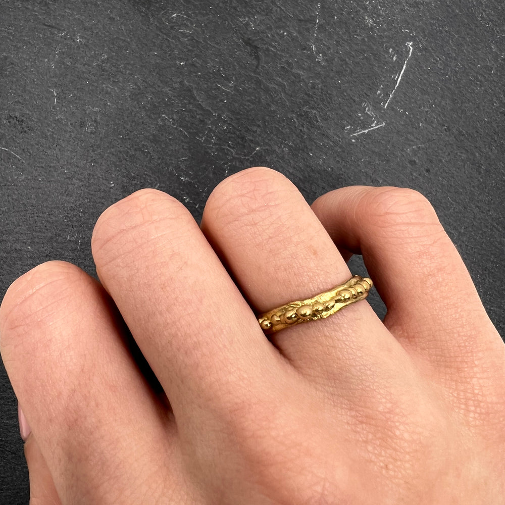 Rustic Beaded Ring | Gold Plated - MILLY MAUNDER
