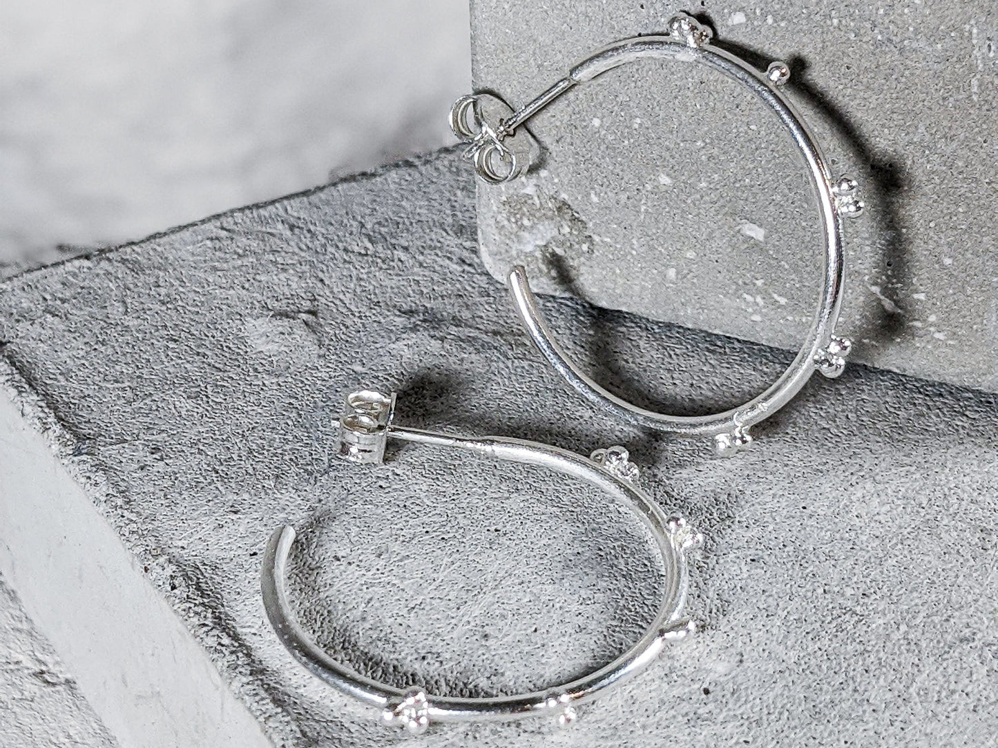 Medium Bubble hoops |  Sterling Silver - Milly Maunder Designs