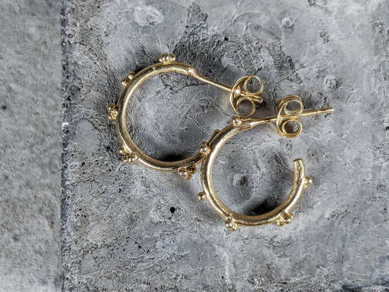Small bubble hoops | Gold - Milly Maunder Designs