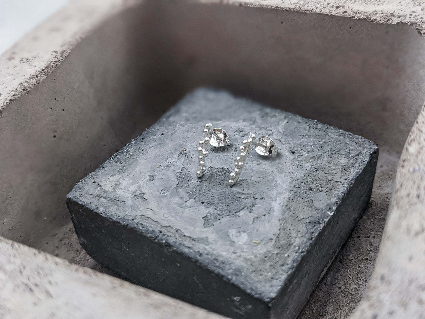 Load image into Gallery viewer, Mini Bar Studs | Sterling Silver - Milly Maunder Designs
