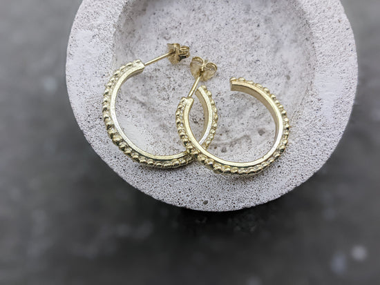 Medium Pebble Hoops | Gold Plated - Milly Maunder Designs