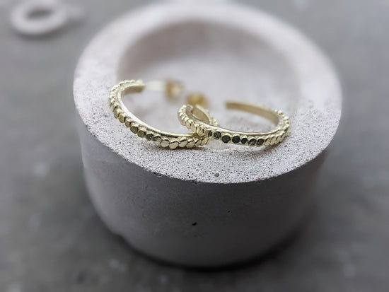 Load image into Gallery viewer, Medium Pebble Hoops | Gold Plated - Milly Maunder Designs
