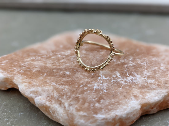 9ct Yellow Gold Halo ring - Milly Maunder Designs