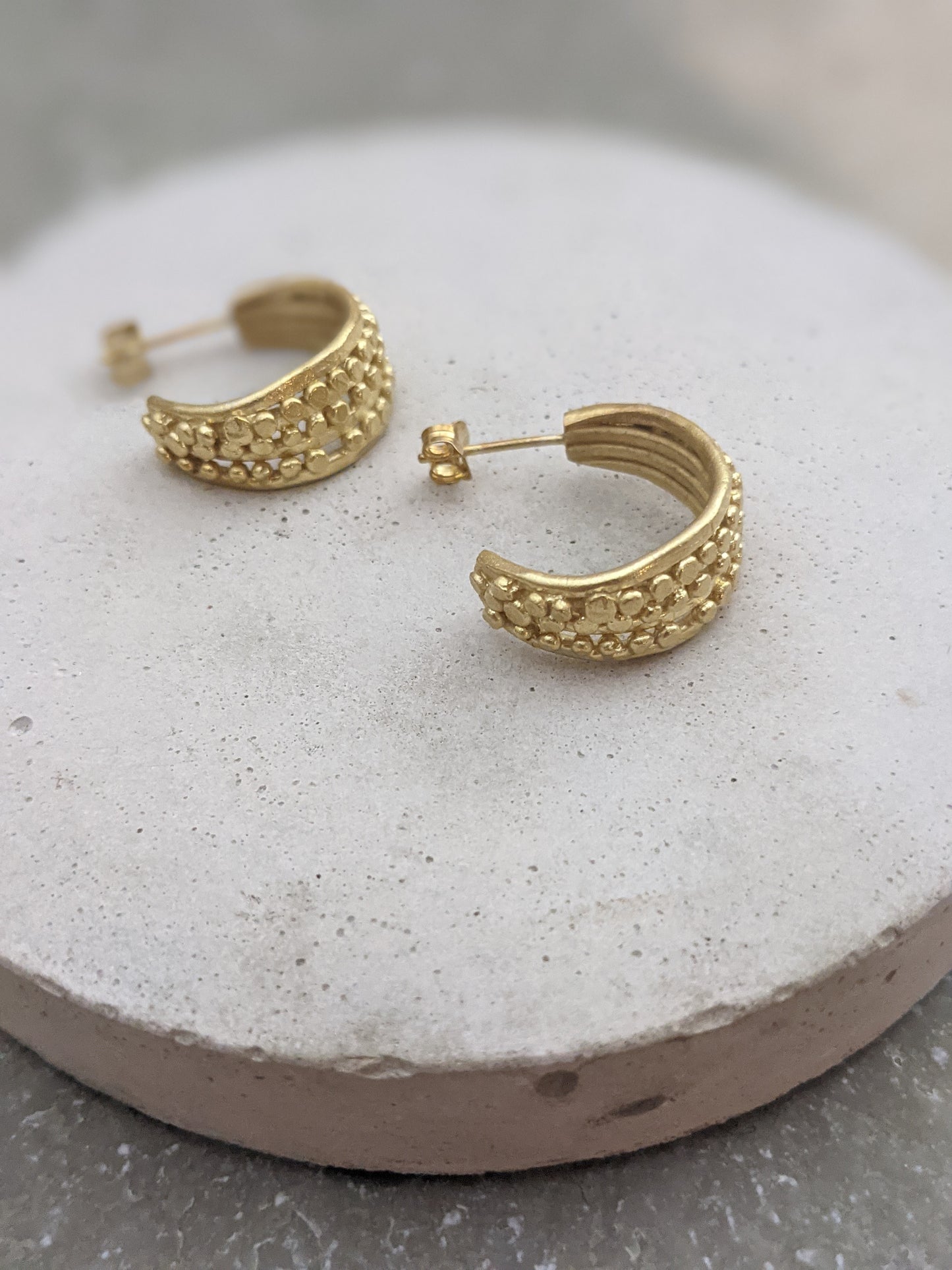 Chunky Scattered Pebble Hoops | Gold Plated - Milly Maunder Designs