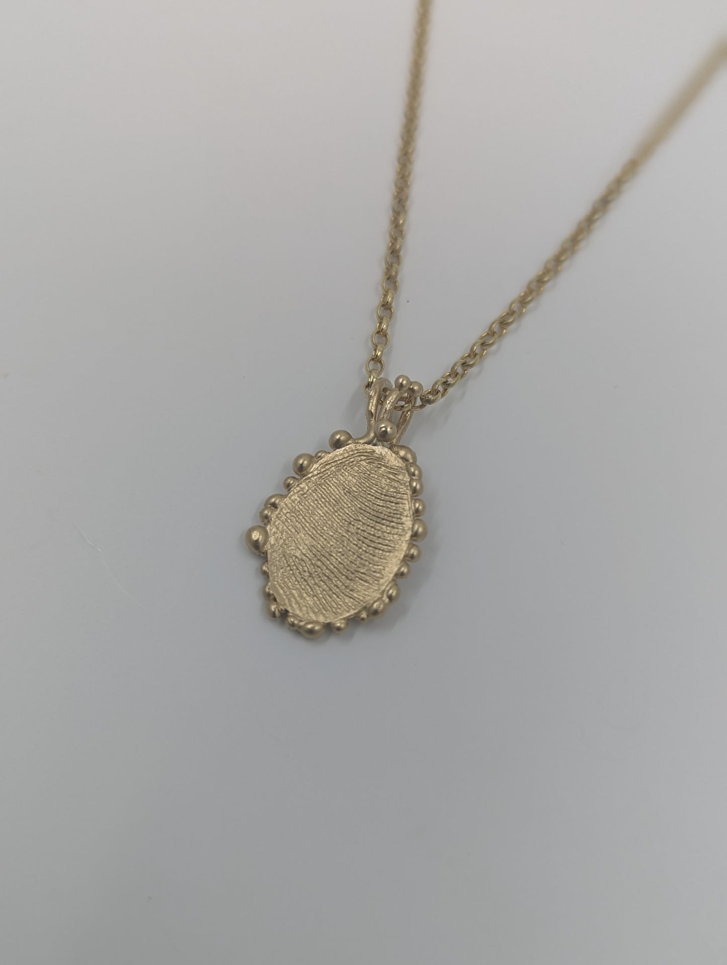 Fingerprint Disc Pendant | 9ct Yellow Gold - MILLY MAUNDER