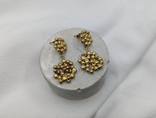 Double Molten Disc Studs | Gold Plated