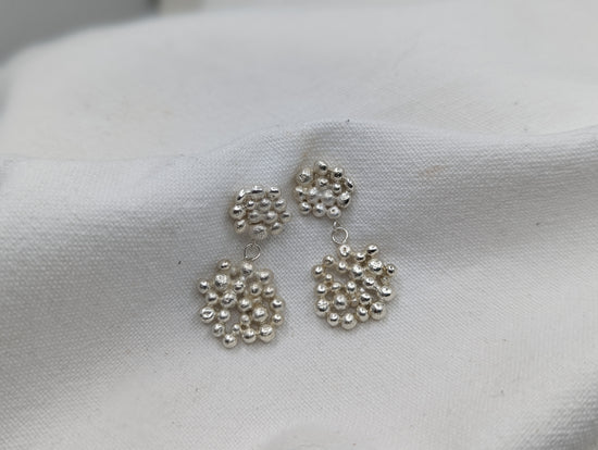 Double Molten Disc Studs | Sterling Silver