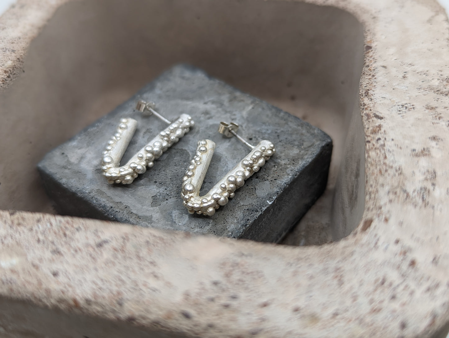 Load image into Gallery viewer, Ovate Budo Studs | Sterling Silver
