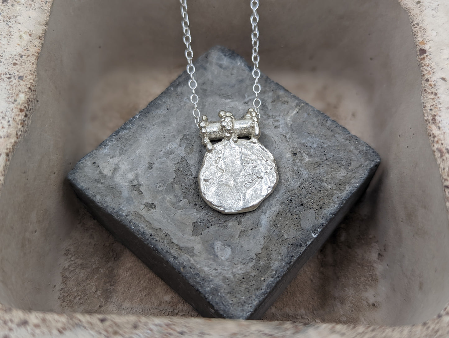 Load image into Gallery viewer, The Molten Coin Medallion | Sterling Silver
