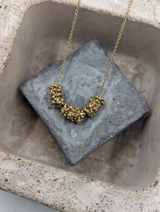 Triple Bead pendant | Gold Plated
