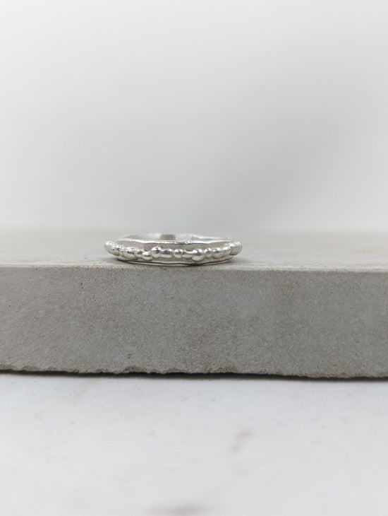 Load image into Gallery viewer, Rustic Beaded Ring | Sterling Silver
