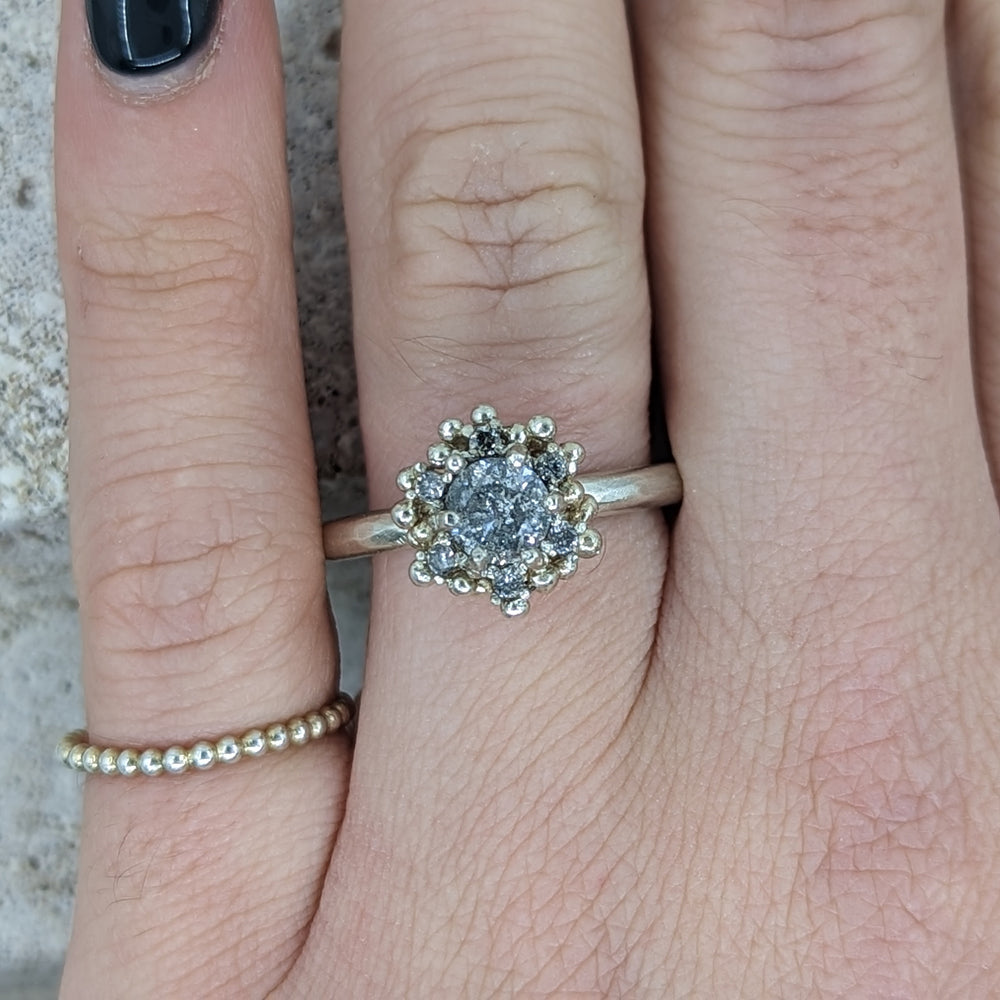 Clustered Engagement Ring | 9ct White Gold - MILLY MAUNDER