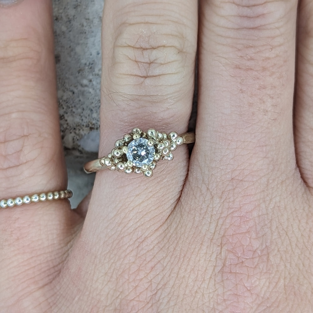 The Salt and Pepper Solitaire | 9k Yellow Gold - MILLY MAUNDER