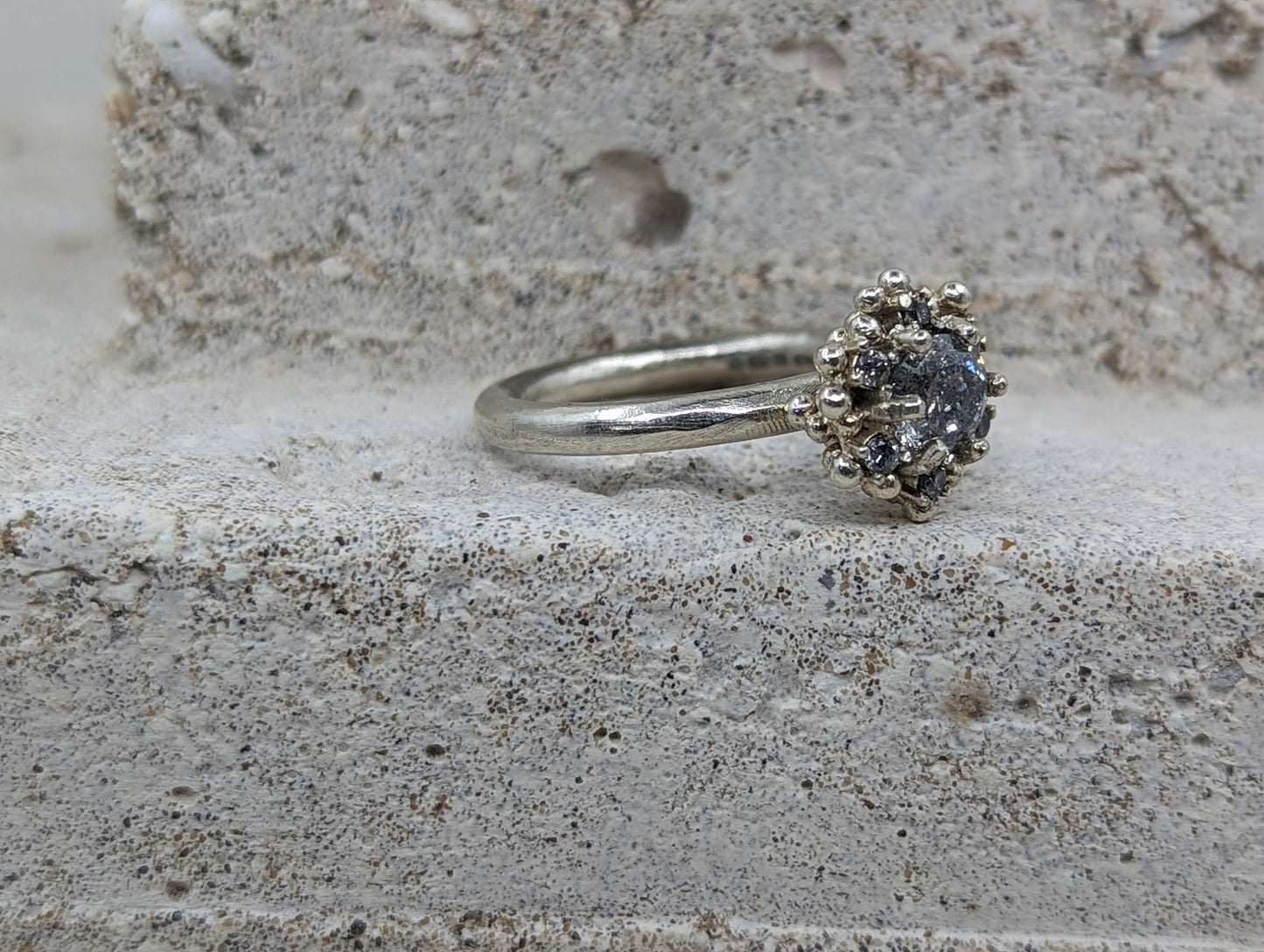 Clustered Engagement Ring | 9ct White Gold - MILLY MAUNDER