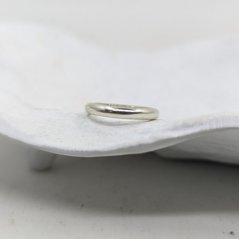 3.0 Smooth Heavy Wedding Band | 9k White gold - MILLY MAUNDER