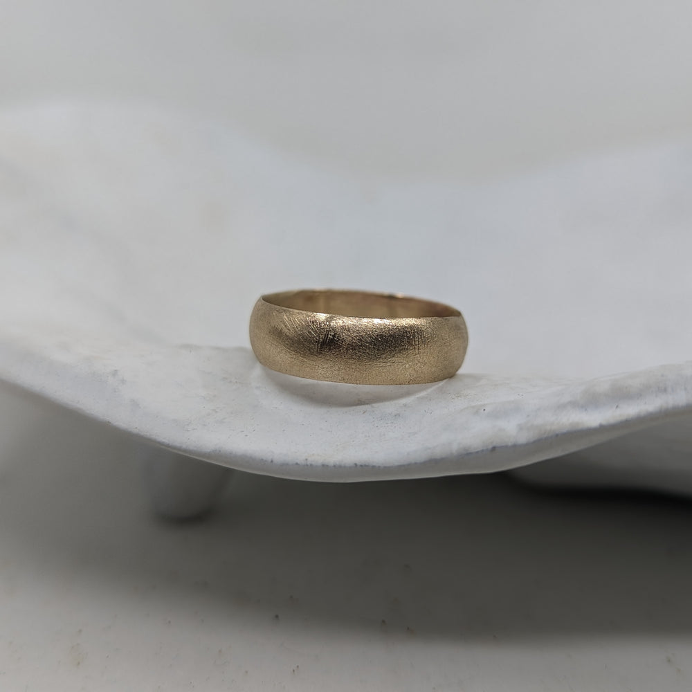 6.0 Frosted Light Wedding Band | 9k Yellow Gold - MILLY MAUNDER