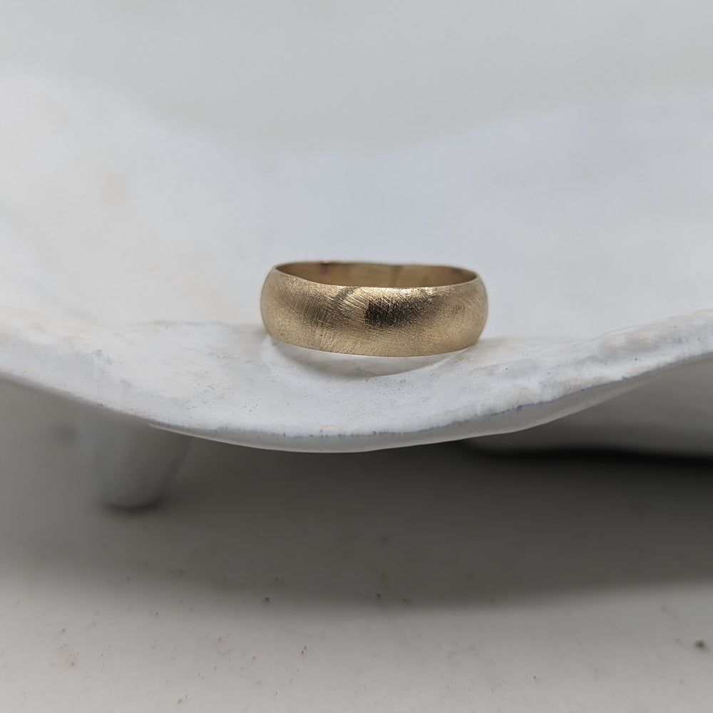 6.0 Frosted Light Wedding Band | 9k Yellow Gold - MILLY MAUNDER