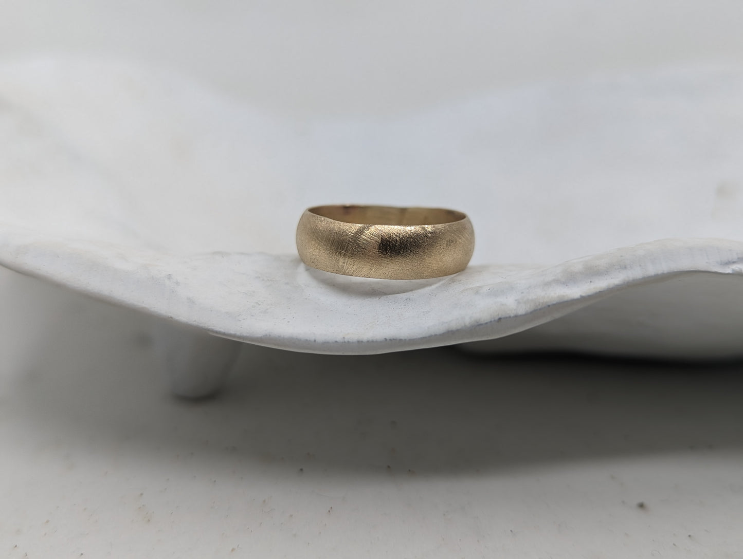 6.0 Frosted Light Wedding Band | 9k Yellow Gold