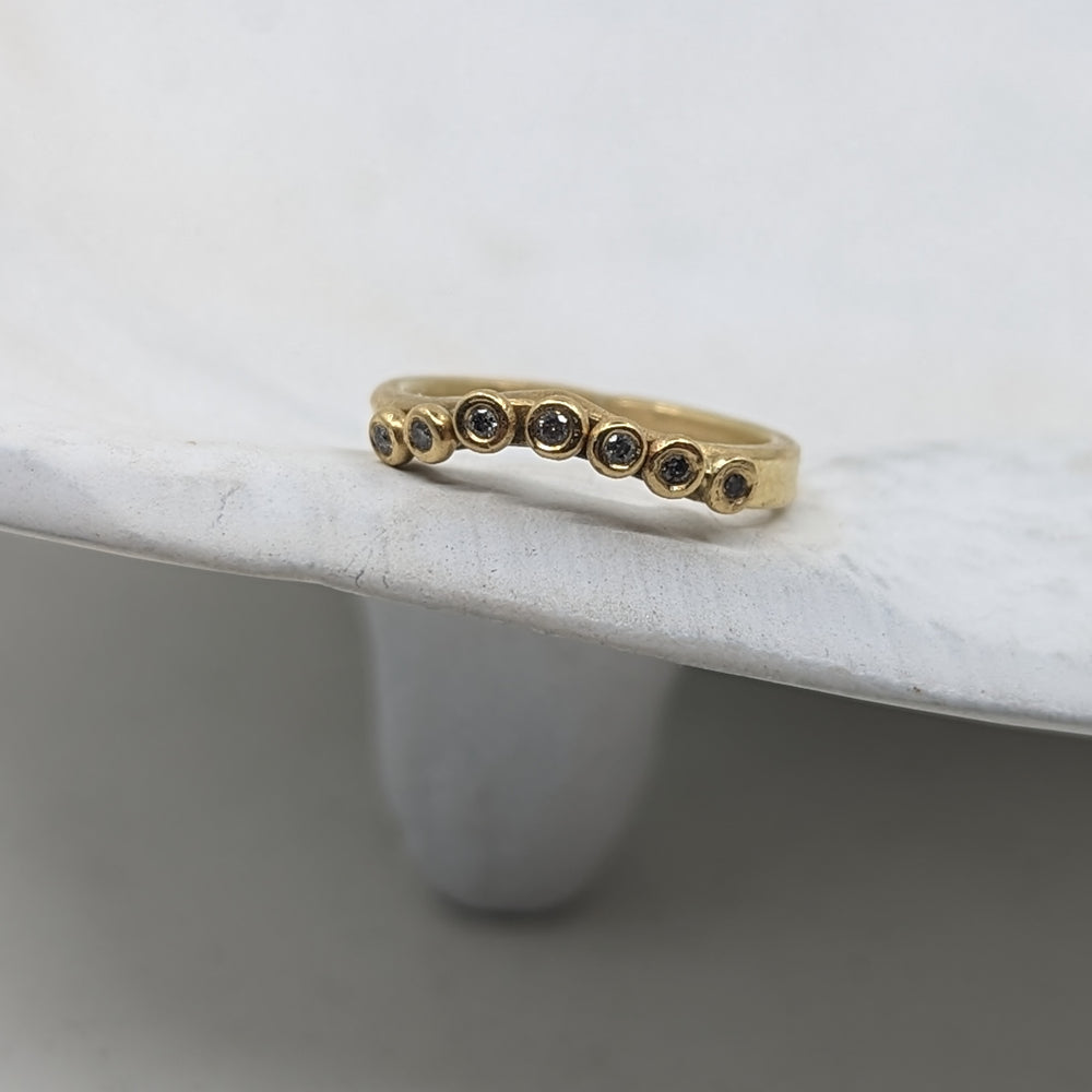 Pebble Crown with salt and pepper Diamonds | 9k Yellow Gold - MILLY MAUNDER