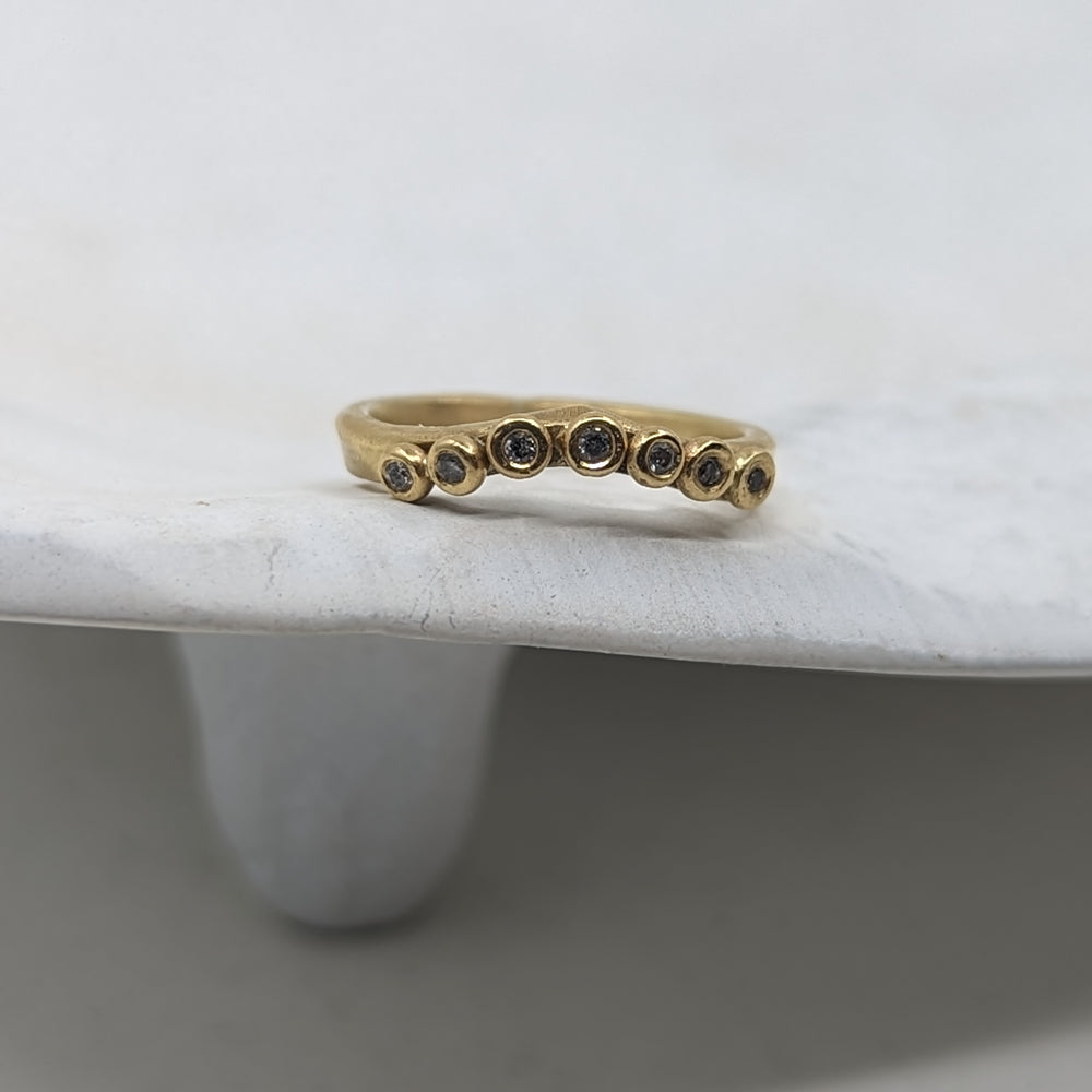 Pebble Crown with salt and pepper Diamonds | 9k Yellow Gold - MILLY MAUNDER