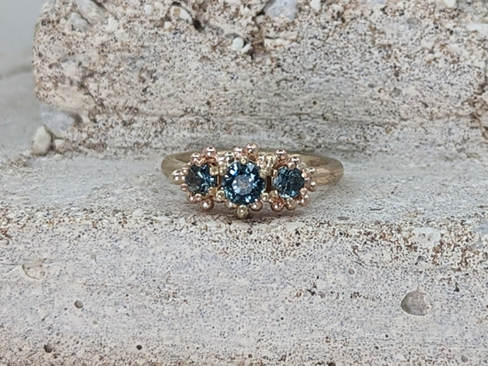 Load image into Gallery viewer, The Montana Sapphire Trilogy | 9k Yellow Gold
