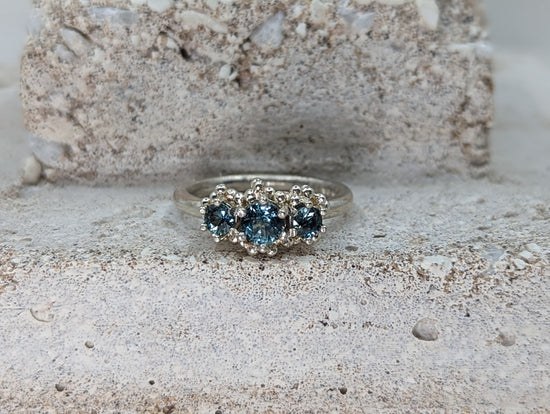 Load image into Gallery viewer, The Montana Sapphire Trilogy | 9k White Gold
