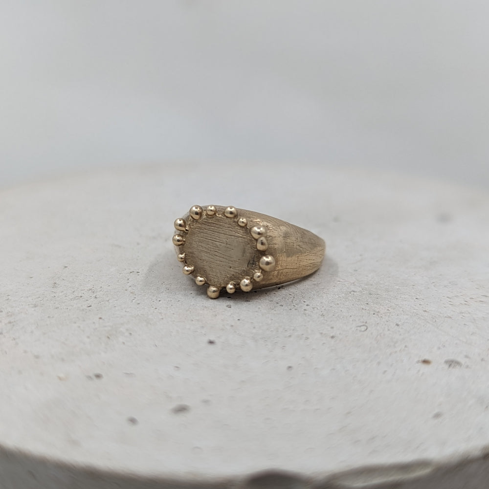 One-of-a-kind Hand carved signet ring | 9k Yellow gold 100% recycled - MILLY MAUNDER