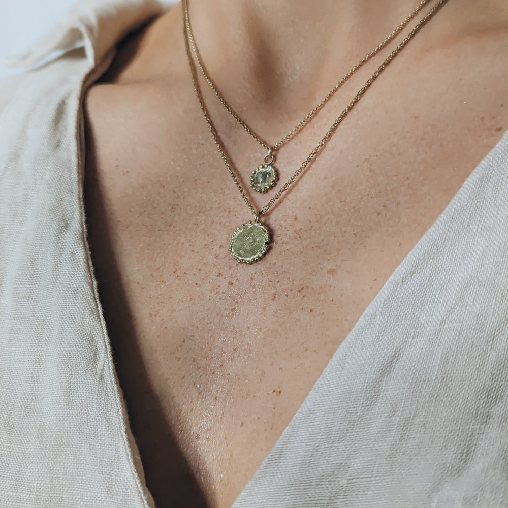 Small Granulated Disc Pendant | Sterling Silver - MILLY MAUNDER