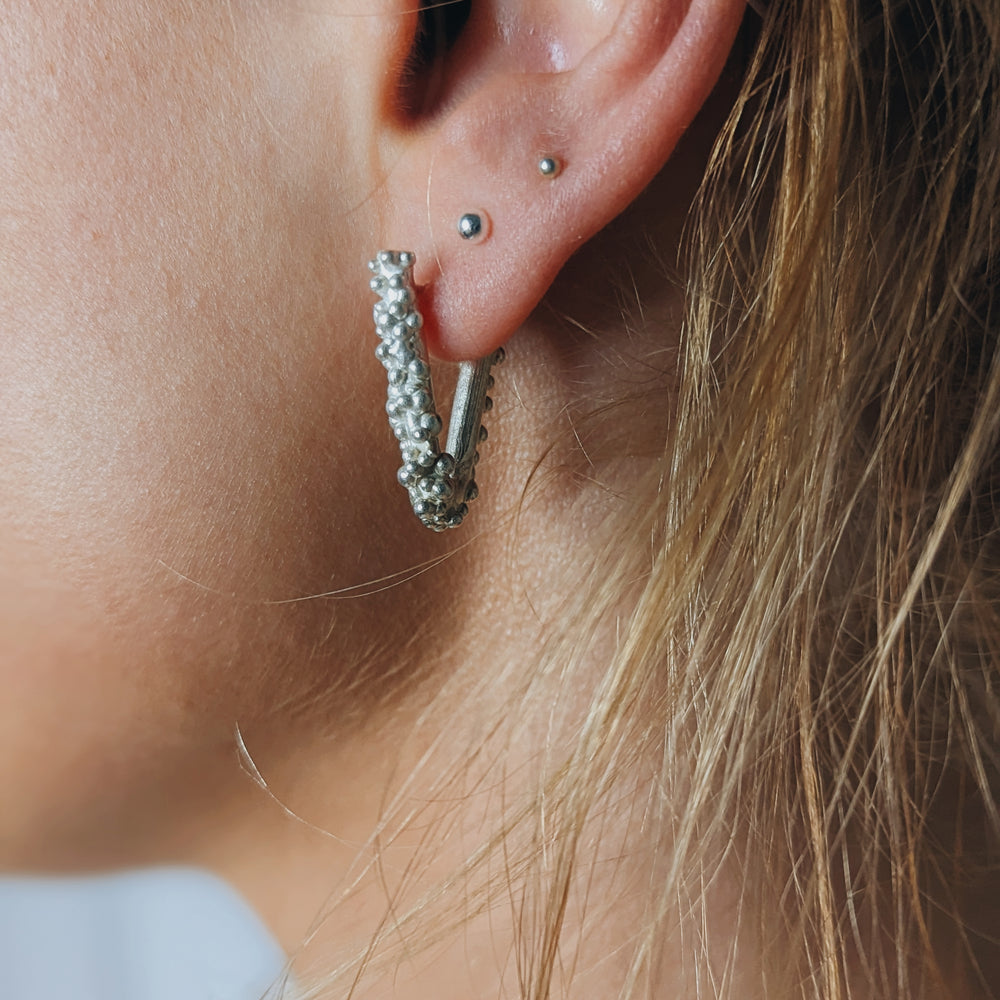Ovate Budo Studs | Sterling Silver - MILLY MAUNDER