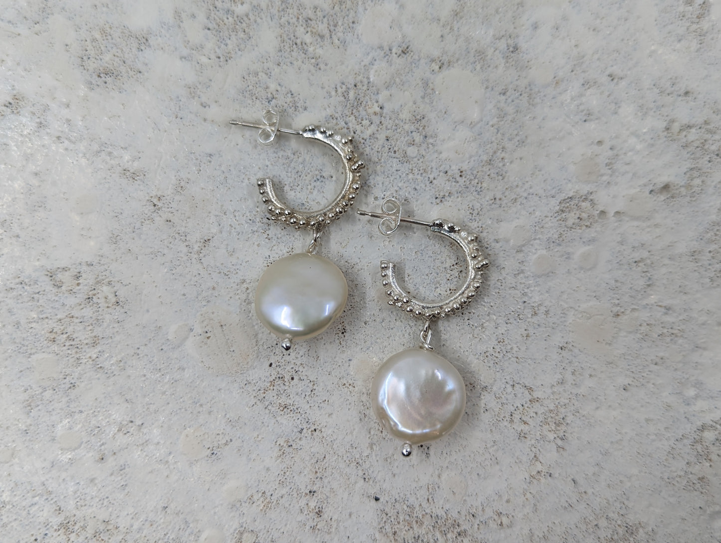 Load image into Gallery viewer, Mini Budo pearl drops | Sterling Silver - MILLY MAUNDER
