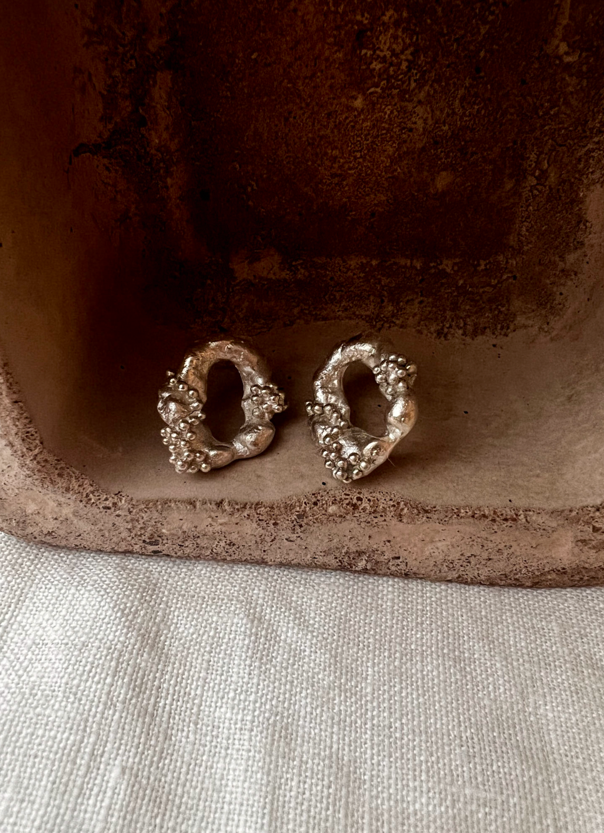 Molten Link Studs | Sterling Silver